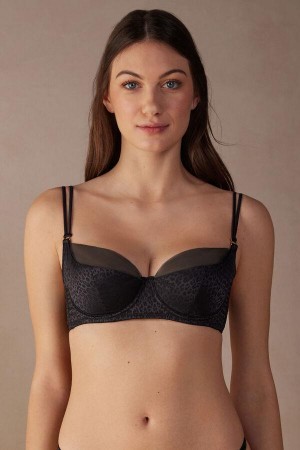Intimissimi Cool Minimal Demi Ženske Grudnjaci Crne | HR 1498LHT