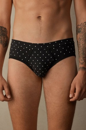 Intimissimi Dotted in Stretch Supima® Cotton Muške Gaćice Crne | HR 2721UTY