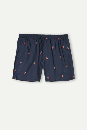 Intimissimi Embroidered Strawberry Muške Kupaće Gaće Plave | HR 2759XFK