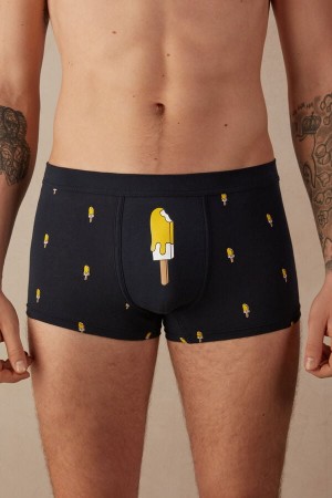 Intimissimi Ice Cream in Stretch Supima® Cotton Muške Boxer Plave Krem | HR 2649ISS