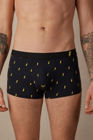 Intimissimi Lightning Bolt in Microfiber Muške Boxer Crne | HR 2655WYK