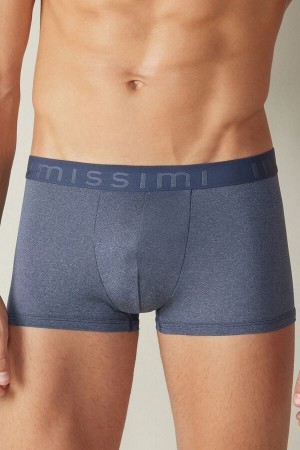 Intimissimi Microfiber Logo Shorts Muške Boxer Plave | HR 2592ZGU