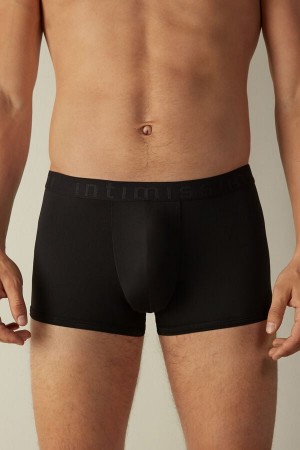 Intimissimi Microfiber Logo Shorts Muške Boxer Crne | HR 2611QZM