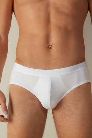 Intimissimi Microfiber with Logo Detail Muške Gaćice Bijele | HR 2669FMY