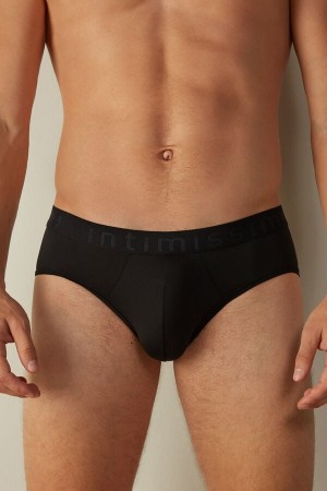 Intimissimi Microfiber with Logo Detail Muške Gaćice Crne | HR 2670DNU