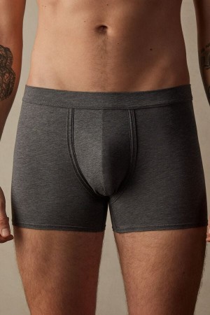 Intimissimi Natural Fresh Supima® Cotton Muške Boxer Tamno Sive Plave | HR 2591XFY