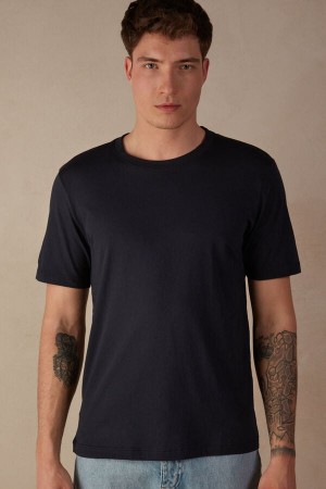 Intimissimi Regular Fit in Extrafine Supima® Cotton Muške Majice Plave | HR 3021JJZ